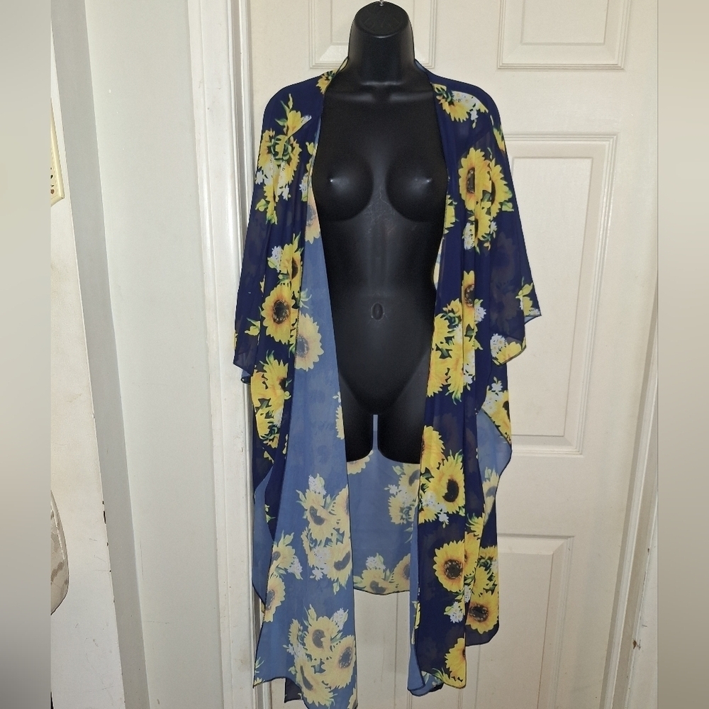 Blue and Yellow Floral Cardigan